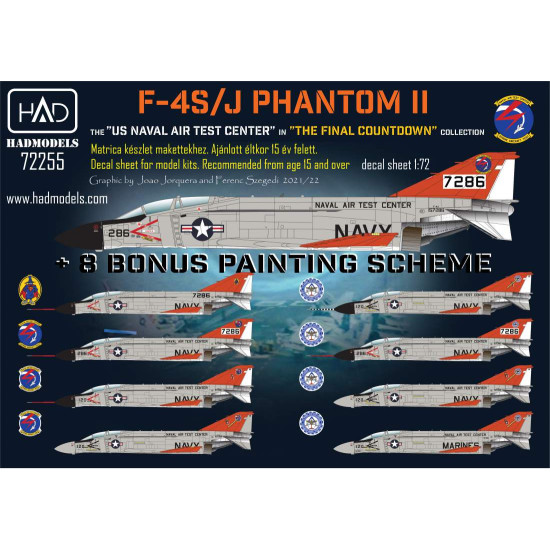 Had Models 72255 1/72 Decal For F-4j Us Naval Air Test Center The Final Copuntdown