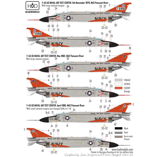 Had Models 72255 1/72 Decal For F-4j Us Naval Air Test Center The Final Copuntdown
