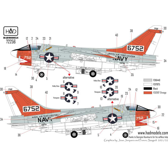 Had Models 72256 1/72 Decal A-7e Us Naval Air Test Center The Final Copuntdown