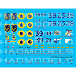 Had Models 72257 1/72 Decal For Ukrainian Su-27 P1m Flanker B Digital Camouflage