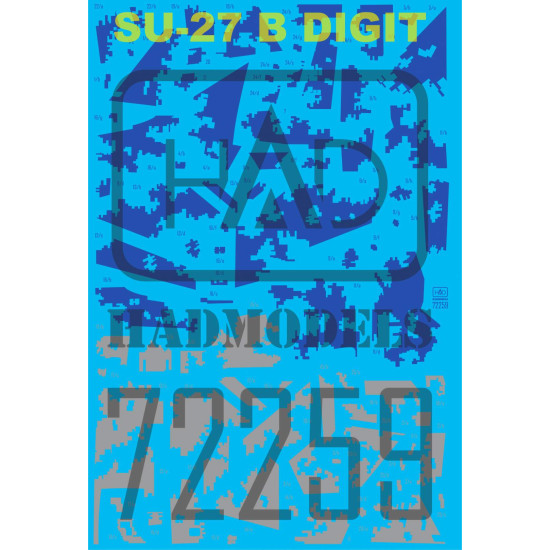 Had Models 72259 1/72 Decal For Ukrainian Su-27 P1m Flanker B Digital Camouflage