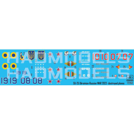 Had Models 72263 1/72 Decal War Losses Ukrainian And Russian Destroyed Su-25s