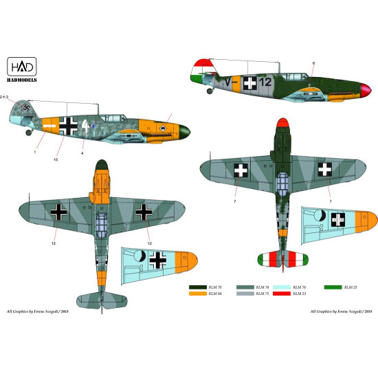 Had Models 48087/2018 1/48 Decal For Messerschmitt Bf 109 F-4/B Part Ii