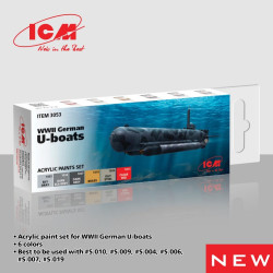 Icm 3053 Wwii German U Boats For Acrylic Paint Set 6 Pcs In Kit