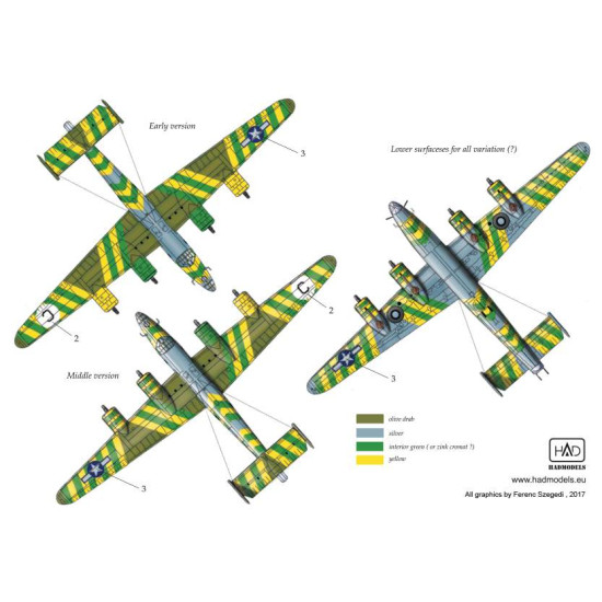 Had Models 48152 1/48 Decal For B-24 D Green Dragon Usaaf Accessories Kit