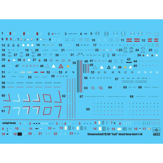 Had Models 48153 1/48 Decal For Bf 109 E Full Stencil Matrica Accessories Kit