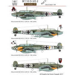 Had Models 48155 1/48 Decal For Bf 110 D-3/E-2 Africa Part 2 Accessories Kit