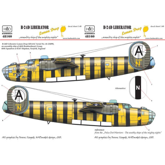 Had Models 48160 1/48 Decal For B-24d Lemon Drop Usaac Accessories Kit