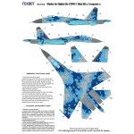 Foxbot Fm72-019 1/72 Digital Camouflage Masks For Su27 Blue 58 Air Force Ukraine For Model Trumpeter