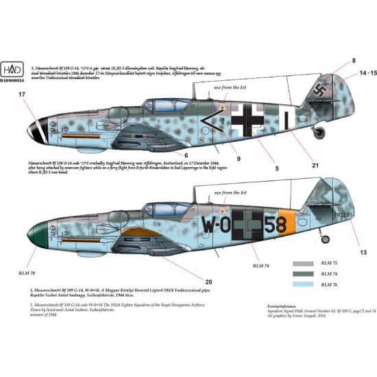 Had Models 48174 1/48 Decal For Messerschmitt Bf 109 G-14 Accessories Kit