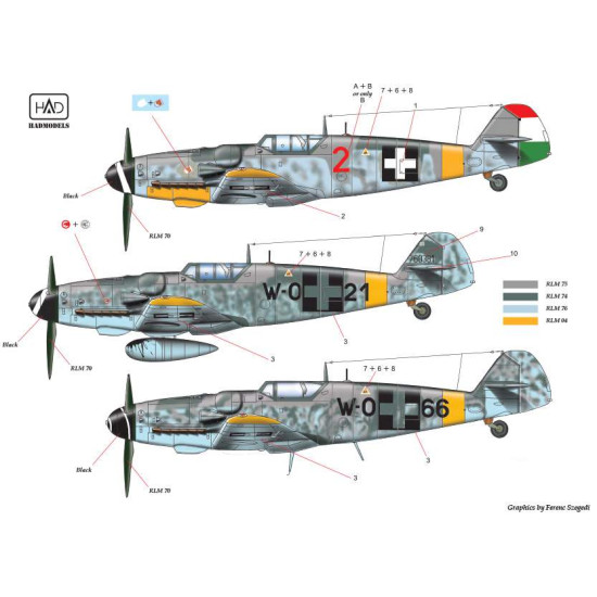 Had Models 48175 1/48 Decal For Messerschmitt Bf 109 G-6 Accessories Kit