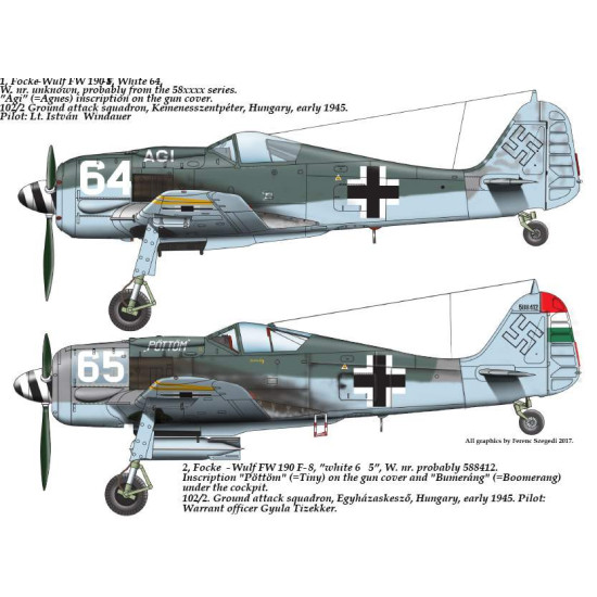 Had Models 48178 1/48 Decal For Fw-190 F-8 64 Agi 65 Pottom Accessories