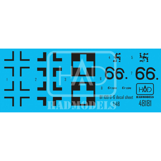 Had Models 48181 1/48 Decal For Messerschmitt Bf 109 G-6 Erzsike 66