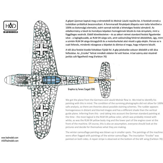 Had Models 48181 1/48 Decal For Messerschmitt Bf 109 G-6 Erzsike 66