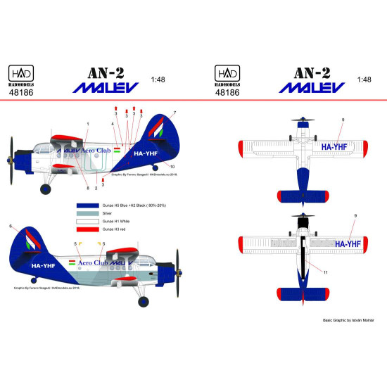 Had Models 48186 1/48 Decal For An-2 Malev New Painting Accessories Kit