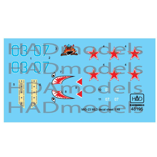 Had Models 48195 1/48 Decal For Mig-23 Mld Agressors 07 03 Top Gun