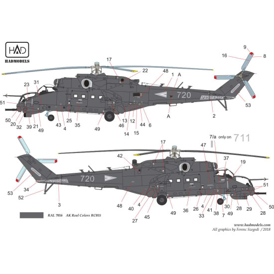 Had Models 48198 1/48 Decal For Mi-24 V In Hungarian Service With New Nato