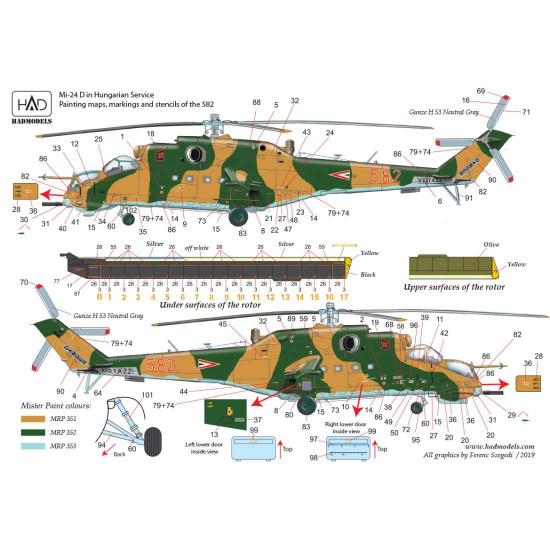 Had Models 48200 1/48 Mi-24 D/V Eagle Killers In Hungarian Service With Extra Stencils