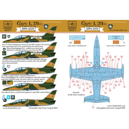 Had Models 48201 1/48 Decal For Aero L-39 Zo In Hungarain Service Part 1