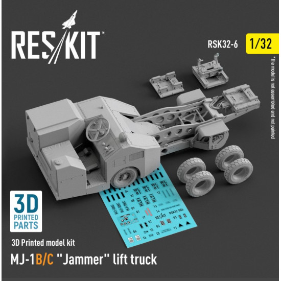 Reskit Rsk32-0006 1/32 Mj1 B C Jammer Lift Truck 3d Printed Model Kit