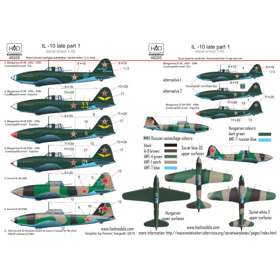 Had Models 48205 1/48 Decal For Il-10 Late Part 1 Accessories Kit