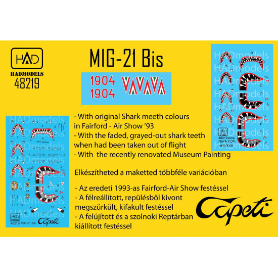 Had Models 48219 1/48 Decal For Mig-21 Bis Capeti 1993 The Last Flight