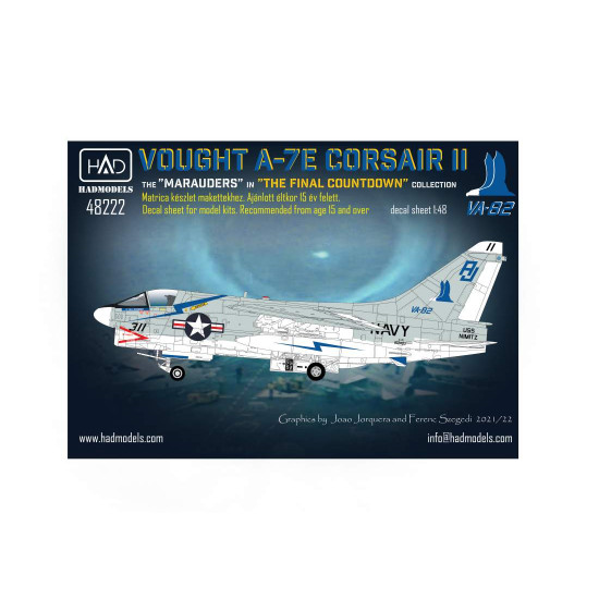 Had Models 48222 1/48 Decal For A-7e Corsair Ii Va-82 The Marauders In The Final Countdown