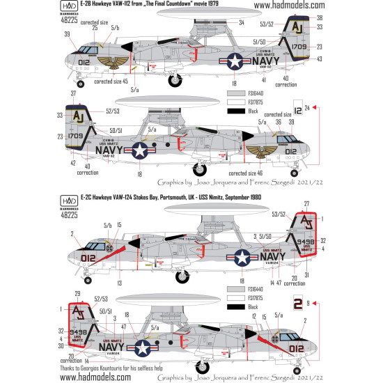 Had Models 48225 1/48 Decal E-2b/C Vaw-124 With Thefinal Countdown Vaw-112 B Version Had Models 48225 1/48 Decal E-2b/C Vaw-124 With Thefinal Countdown Vaw-112 B Version