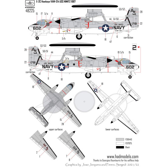 Had Models 48225 1/48 Decal E-2b/C Vaw-124 With Thefinal Countdown Vaw-112 B Version Had Models 48225 1/48 Decal E-2b/C Vaw-124 With Thefinal Countdown Vaw-112 B Version
