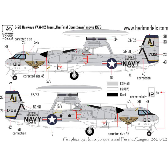 Had Models 48225 1/48 Decal E-2b/C Vaw-124 With Thefinal Countdown Vaw-112 B Version Had Models 48225 1/48 Decal E-2b/C Vaw-124 With Thefinal Countdown Vaw-112 B Version