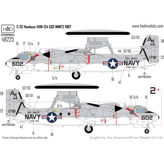 Had Models 48225 1/48 Decal E-2b/C Vaw-124 With Thefinal Countdown Vaw-112 B Version Had Models 48225 1/48 Decal E-2b/C Vaw-124 With Thefinal Countdown Vaw-112 B Version