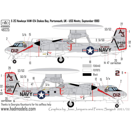 Had Models 48225 1/48 Decal E-2b/C Vaw-124 With Thefinal Countdown Vaw-112 B Version Had Models 48225 1/48 Decal E-2b/C Vaw-124 With Thefinal Countdown Vaw-112 B Version