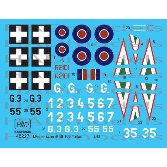 Had Models 48227 1/48 Decal For Messerschmitt Bf 108 Taifun