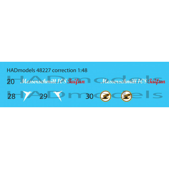 Had Models 48227 1/48 Decal For Messerschmitt Bf 108 Taifun