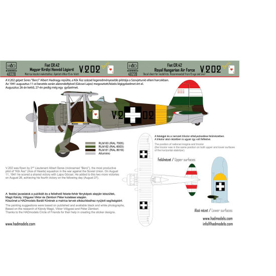 Had Models 48228 1/48 Decal For Cr-42 Keresztes Part 2 Decxal