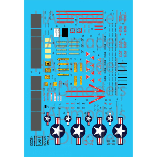 Had Models 48233 1/48 Decal For F-14a High Visibility Stencil Accesories Kit