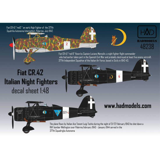 Had Models 48238 1/48 Decal For Cr-42 Italian Night Figthers Accesories Kit