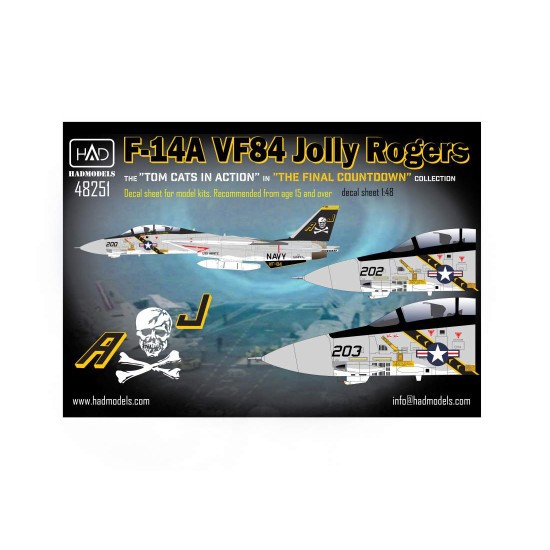 Had Models 48251 1/48 Decal Fot F-14a Jolly Rogers In Action In The Final Countdown Had Models 48251 1/48 Decal Fot F-14a Jolly Rogers In Action In The Final Countdown