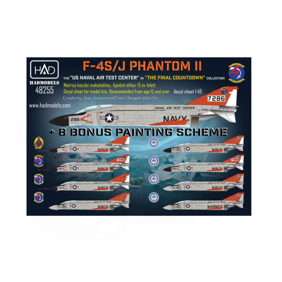 Had Models 48255 1/48 Decal Fot F-4s/J Phantom Ii Us Naval Air Test Center The Final Countdown