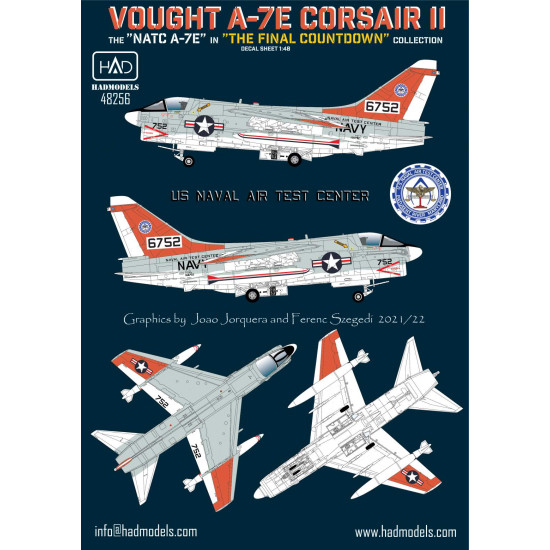 Had Models 48256 1/48 Decal For A-7e Us Naval Air Test Center The Final Countdown
