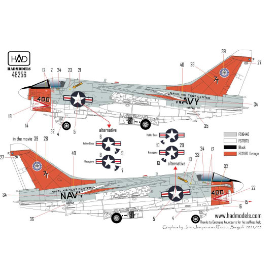 Had Models 48256 1/48 Decal For A-7e Us Naval Air Test Center The Final Countdown