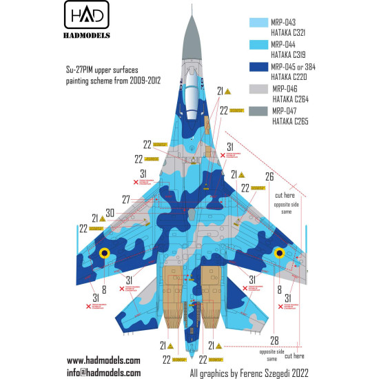 Had Models 48257 1/48 Decal For Ukrainian Su-27 P1m Flanker B Accessories Kit