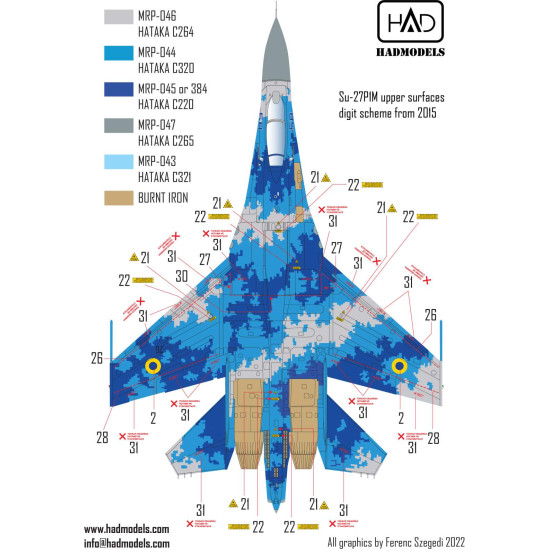 Had Models 48257 1/48 Decal For Ukrainian Su-27 P1m Flanker B Accessories Kit