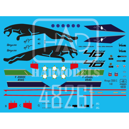 Had Models 48261 1/48 Decal For Mirage 2000c 40th Anniversary Of 1st Air Defence Group