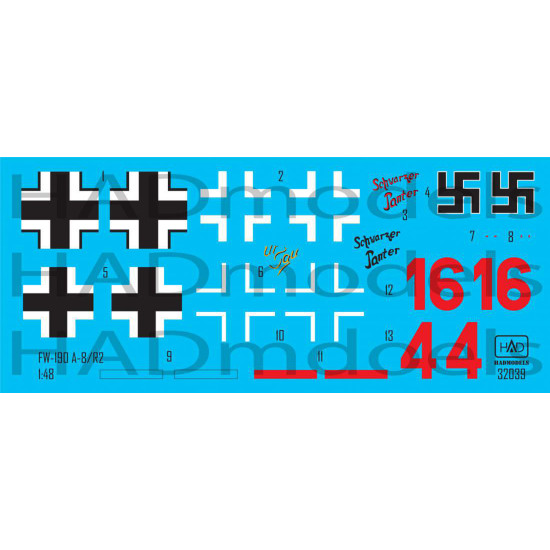 Had Models 32039 1/32 Decal For Fw 190 A-8/R2decal Accessoreis Fo Aircraft