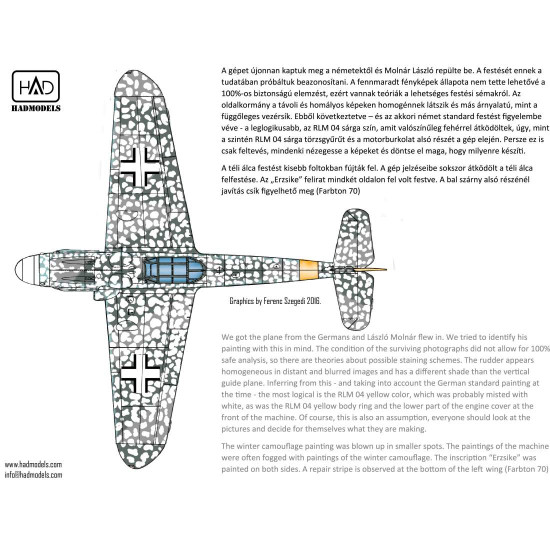 Had Models 32042 1/32 Decal For Messerschmitt Bf 109 G-6 Erzsike