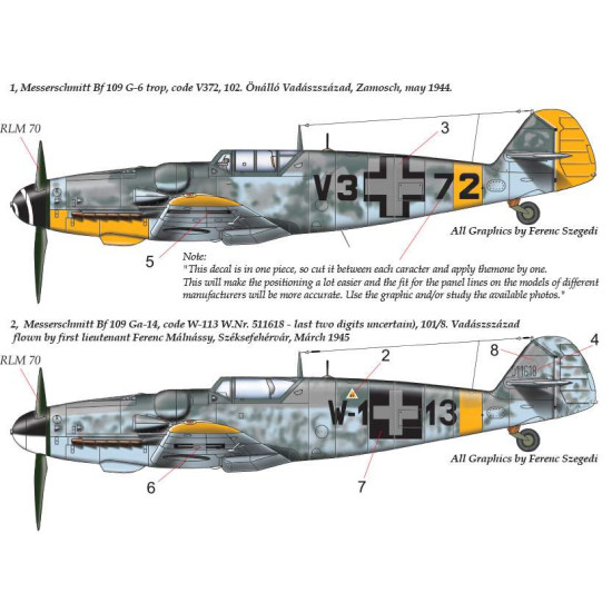 Had Models 32055 1/32 Decal For Messerschmitt Bf 109 G-6 G-14 V3 72 W1 13