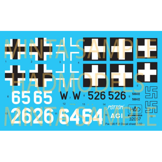 Had Models 32057 1/32 Decal For Fw 190 F-8 Accessories For Aircraft