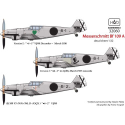 Had Models 32060 1/32 Decal For Messerschmitt Bf 109 A Accessories Kit