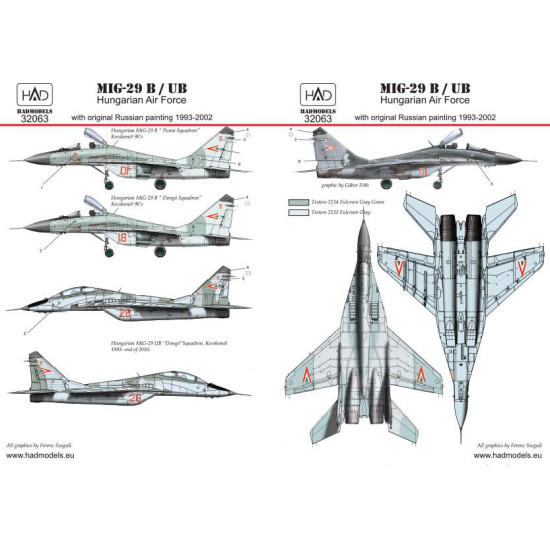 Had Models 32063 1/32 Decal For Mig-29 In Hungarian Service Old Painting